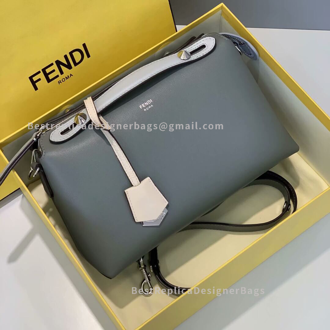 Fendi By The Way Medium Leather Grey Boston Bag 149